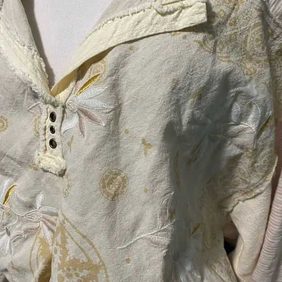 Free people embroidered tan top sz- XS - Picture 5 of 6